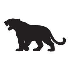 Wild Tiger Silhouette Vector Illustration © Mishon