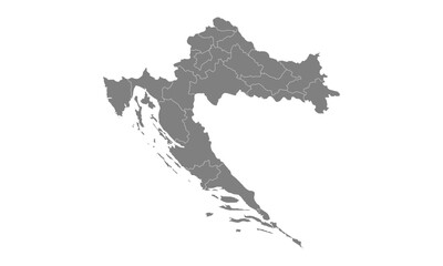 Naklejka premium Map of Croatia Design Vector