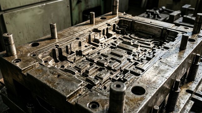 Industrial metal injection molding tool for manufacturing.