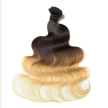 Body wavy black to blonde ombre human hair weaves extensions bundle