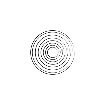 Abstract brush stroke concentric circles zen design element