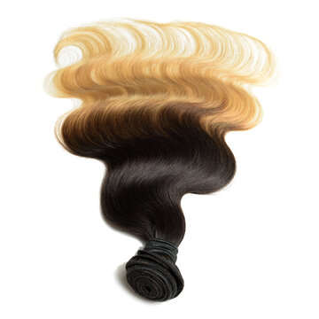 Body wavy black to blonde ombre human hair weaves extensions bundle