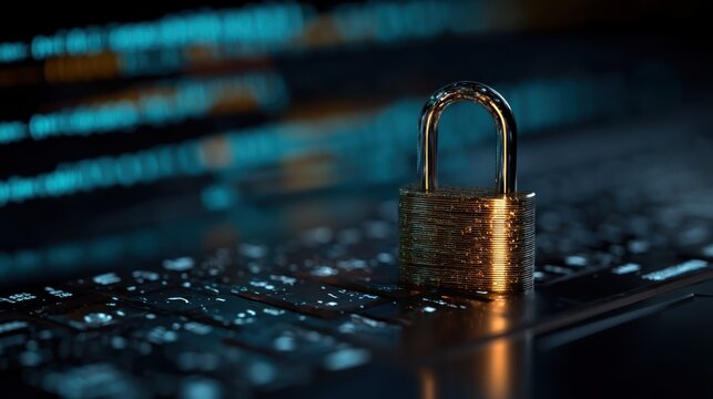 Security lock on computer keyboard