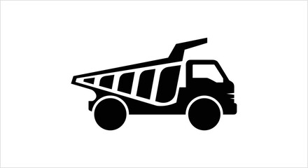 Black Silhouette of a Dump Truck Icon. © Galon