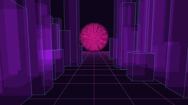 algorithmic cityscape wireframe 3d