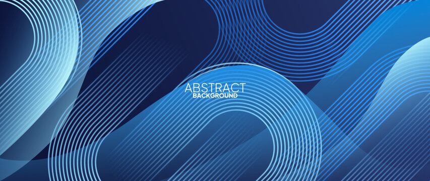 Abstract dark blue background with neatly arranged beveled patterns forms a futuristic design of geometric shapes. Vector illustration.