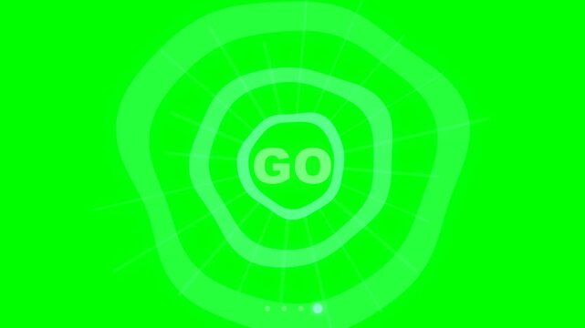 Countdown timer starts on green screen with Circular motion graphics