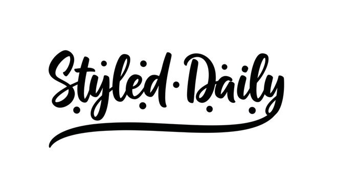 Styled Daily handwritten script logo with underline and dots