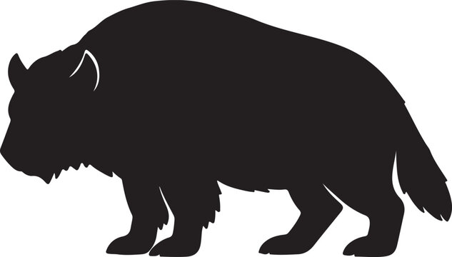 American bison silhouette vector illustration with silhouette, wildlife