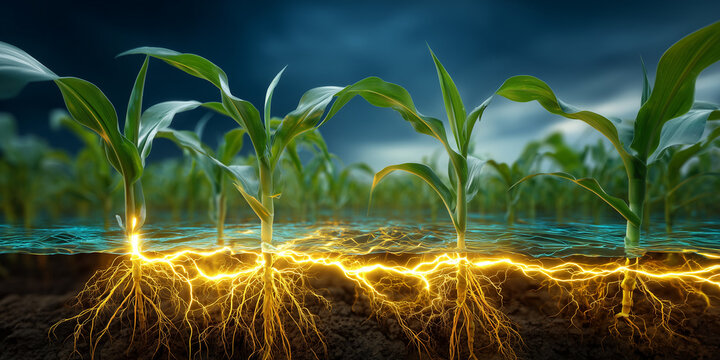 Innovative precision agriculture technology enhancing crop growth in fertile fields under dynamic weather conditions