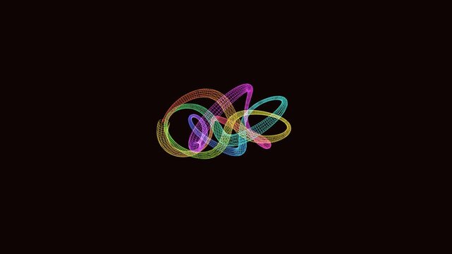 sacred geometry torus knot wireframe 3d