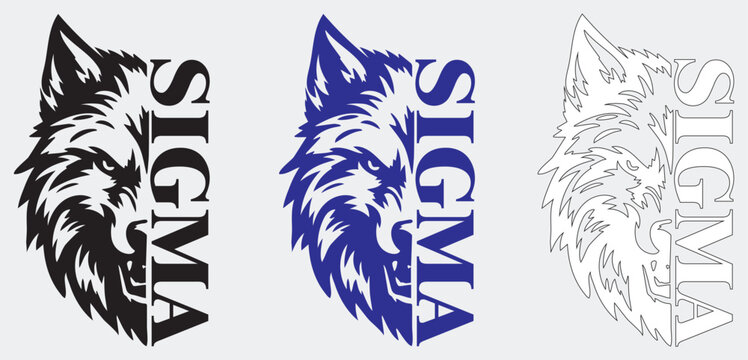 A front-facing silhouette of a Sigma wolf in black and white represents fierce independence, quiet confidence, and untamed strength.