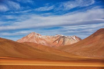 Naklejka premium Bolivia colourful landscape with clouds