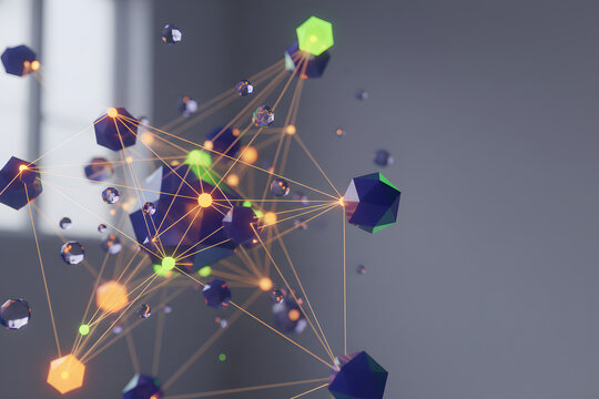Ai data visualization - energetic 3D render background