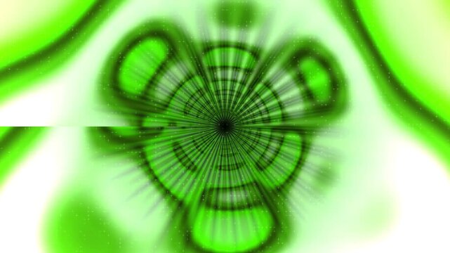 Abstract Green Pulsating Energy Field with Centralized Radial Pattern and Distorted Edges.