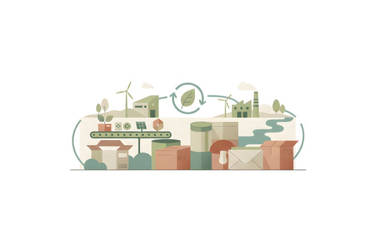 Illustration of sustainable packaging concept
