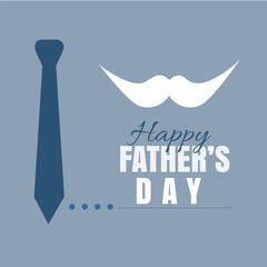 Professional Blue Fathers Day Greeting Card Design, Creative Fathers Day Vector Graphic with Necktie Graphic, Elegant Blue Background Poster for Fathers Day, Corporate Style Happy Fathers Day Banner  © Sana Farhan