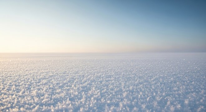 Vast unbroken expanse of snow and ice under a clear sky