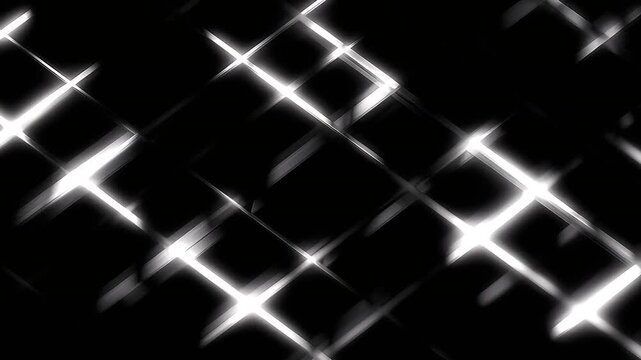 Abstract background with glowing white light streaks forming a grid pattern on black.