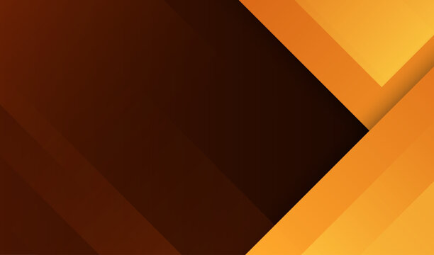 Modern abstract geometric background featuring dynamic overlapping shapes and a warm color palette of orange, yellow, and deep brown, ideal for contemporary design and digital media projects