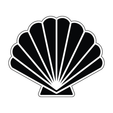 Black scallop shell icon
