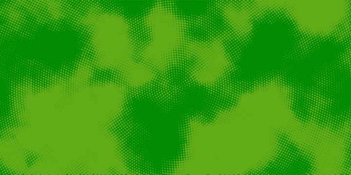 Modern green halftone vector illustration with vintage comic-style dots and dynamic layered patterns for websites, brochures, and creative layouts.