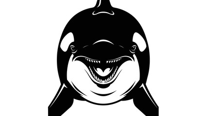 Killer Whale Front Face Silhouette Vector Illustration © ISLAH