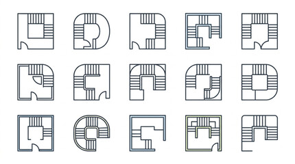 Fototapeta premium Collection of Various Connector and Socket Symbols