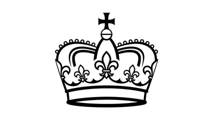Black and White Royal Crown Illustration © ISLAH