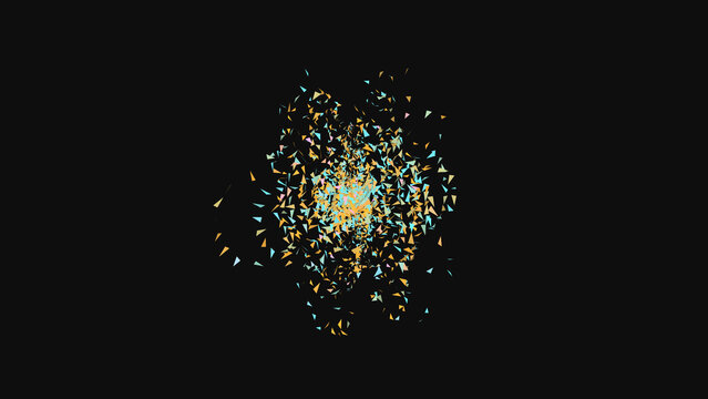 liquid chrome geometric fracture 3d