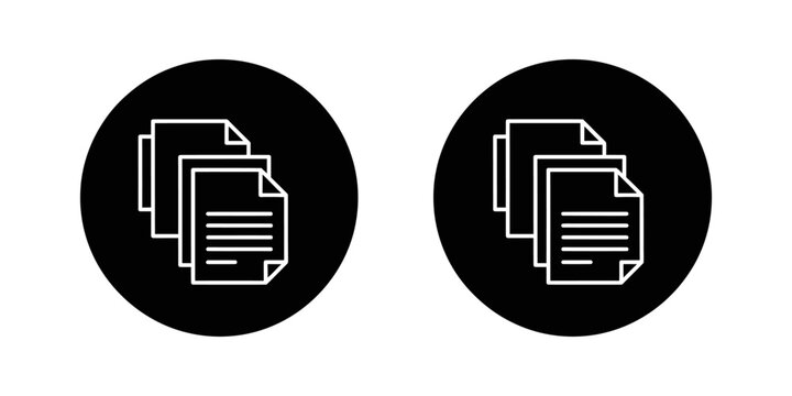 Documents stack files icon set with documents business management information organization