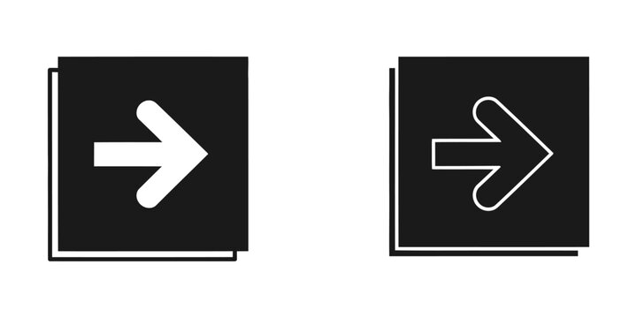 Next arrow direction button UI icons set with direction interface navigation movement pictogram
