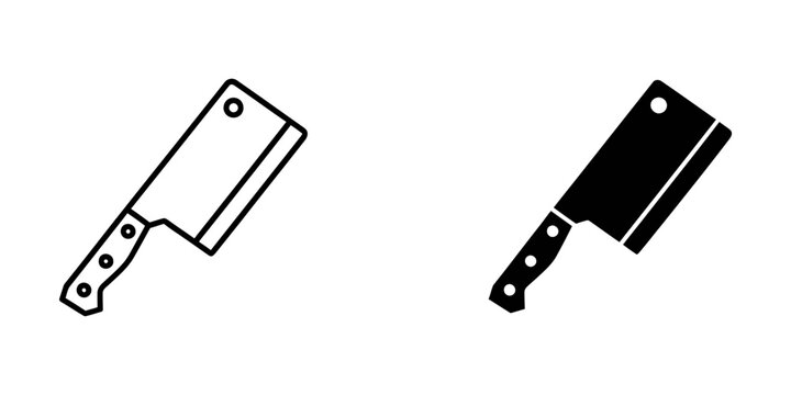Kitchen cleaver knife icon for cooking with culinary restaurant illustration preparation equipment