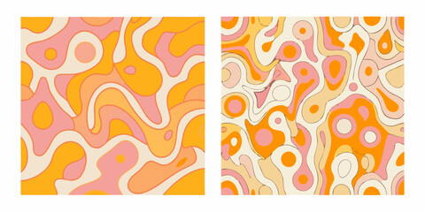 Obraz premium abstract liquid patterns vector illustration groovy organic