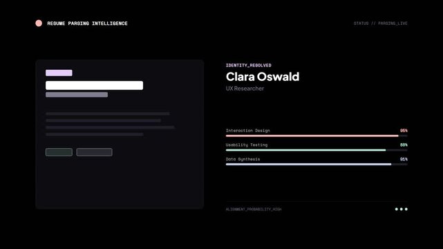 Modern user interface design on a dark background.