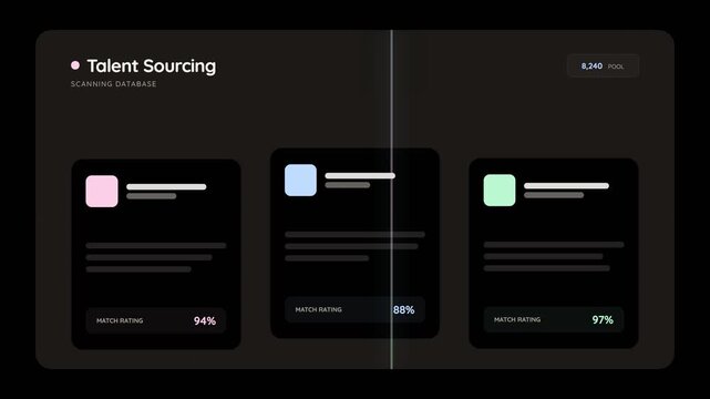 Modern user interface for talent sourcing platform.