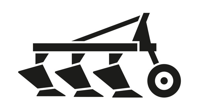 Agricultural Plow Icon - Farming Equipment Vector