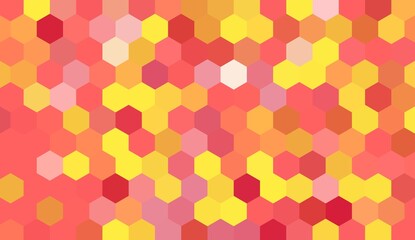 Fototapeta premium Colorful Hexagon Mosaic Pattern Background with Vibrant Red Orange Yellow Geometric Design Elements