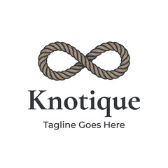 Rugged yet elegant logo design featuring a twisted rope formed into an infinity symbol, ideal for maritime industries, wedding planners, and timeless brands emphasizing strength and connection. © trendy