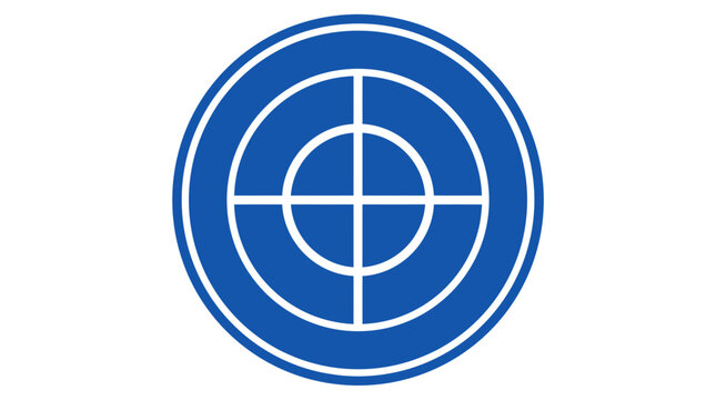 Blue Target Symbol, Goal Achievement, Focus and Precision Icon