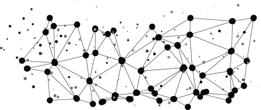 Vector network connections on transparent background for technology and data concepts