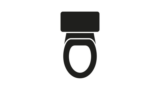 Black toilet icon on white background