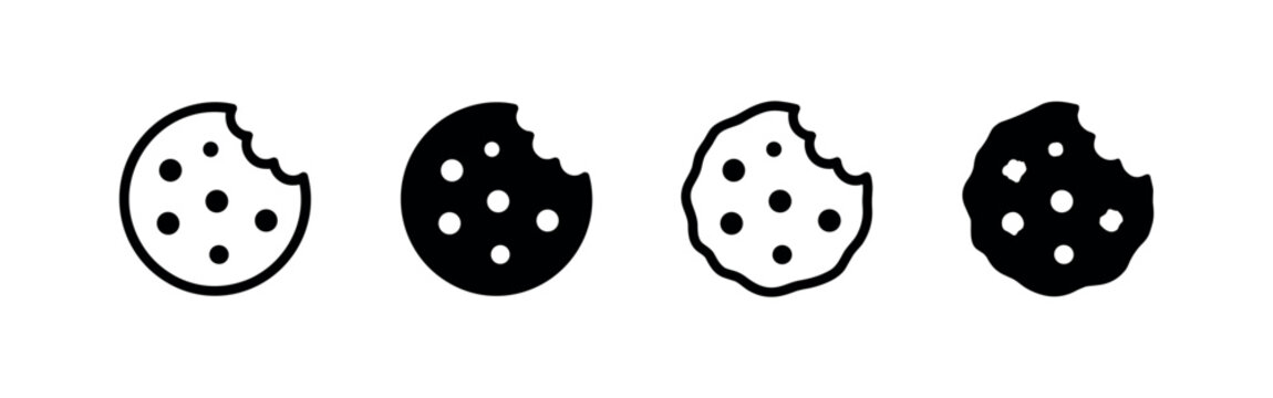 Bitten cookie icon, symbolizing website cookies, digital tracking, and online data privacy.
