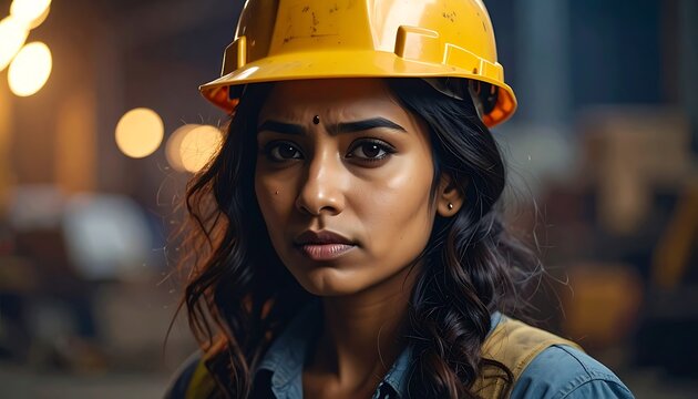 Determined worker's portrait