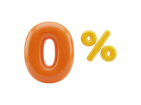 Orange zero with yellow percentage sign