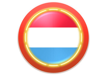 Fototapeta premium Luxembourg Flag Icon with Glowing Effect
