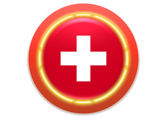 Obraz premium Medical Emergency Cross Symbol on Circle