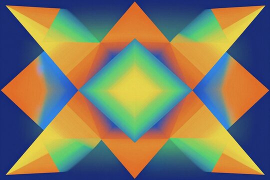 A colorful quilt block with a star in the middle