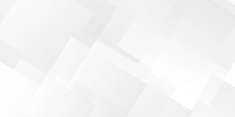 Obraz premium White and gray overlap triangle geometric technology pattern. minimal rectangle randomly arranged white triangle geometric transparent background layers overlapping presentation design.