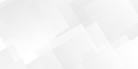 Obraz premium White and gray overlap triangle geometric technology pattern. minimal rectangle randomly arranged white triangle geometric transparent background layers overlapping presentation design.